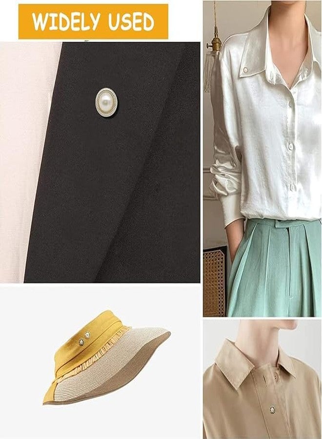 ELEGAR 30pcs Pearl Buttons Brooch Buttons Cover Up Brooch Pins Mini Safety Shirt Buttons for Cardigan Saree Dress Hats, - Image 4